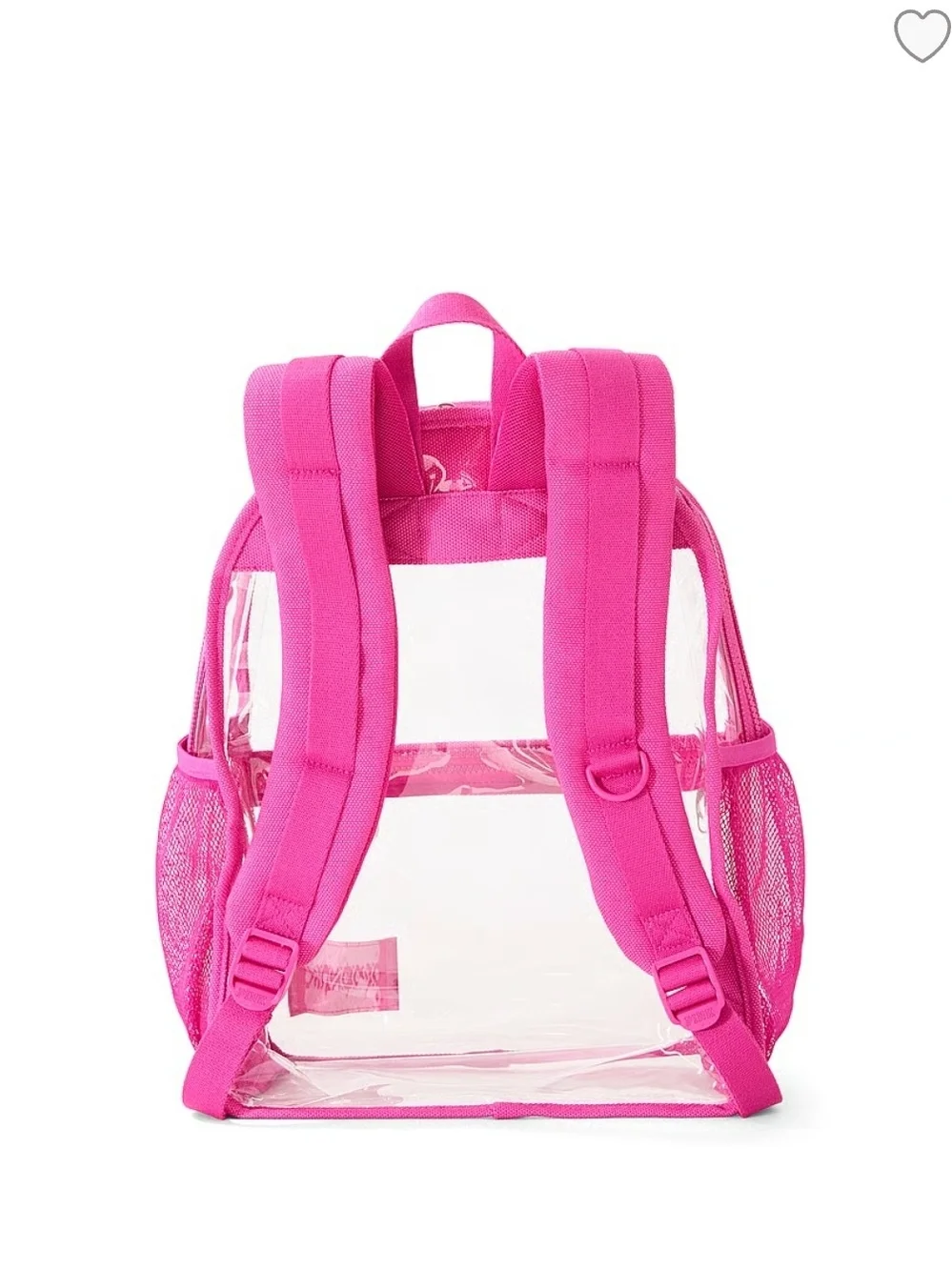 PINK Victoria's Secret Clear Kids Backpack in Hot Pink